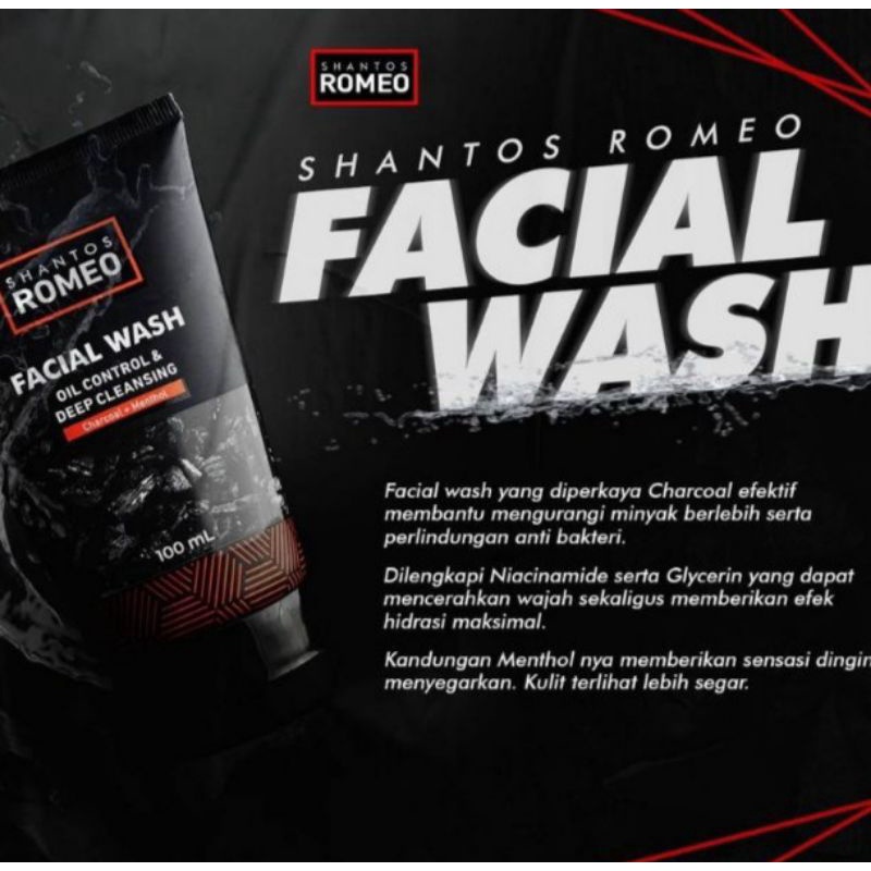 Shantos Romeo Facial Wash | Sabun Wajah 100ml