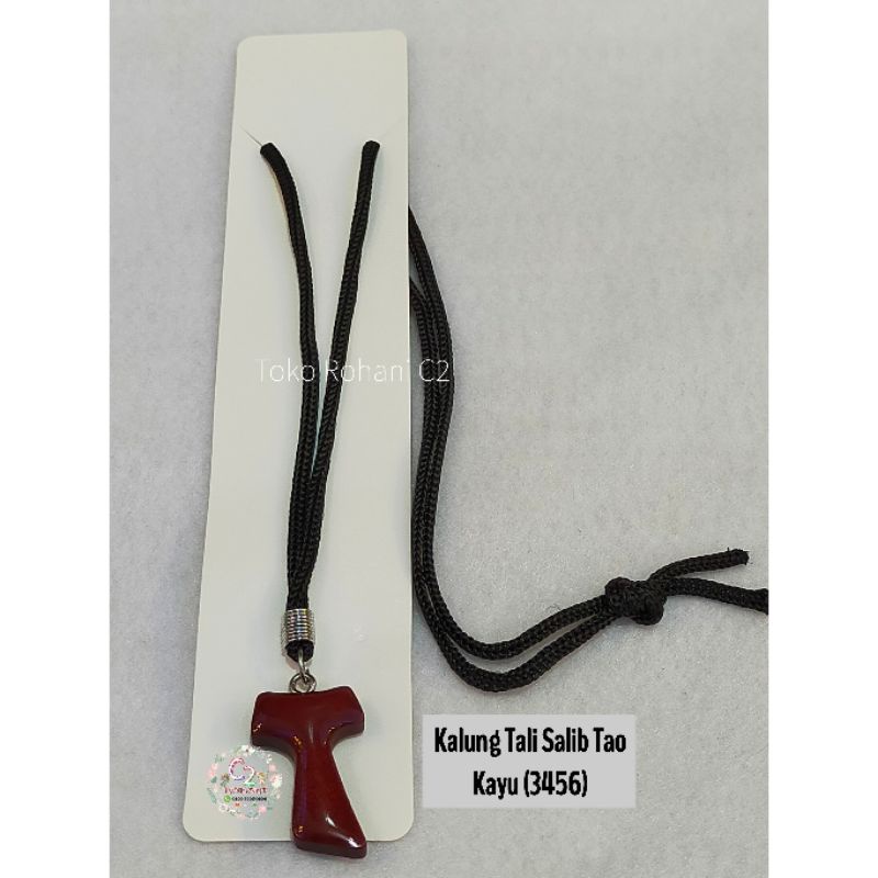 Kalung Tali Salib Tao Kayu (3456) - Kalung Tao