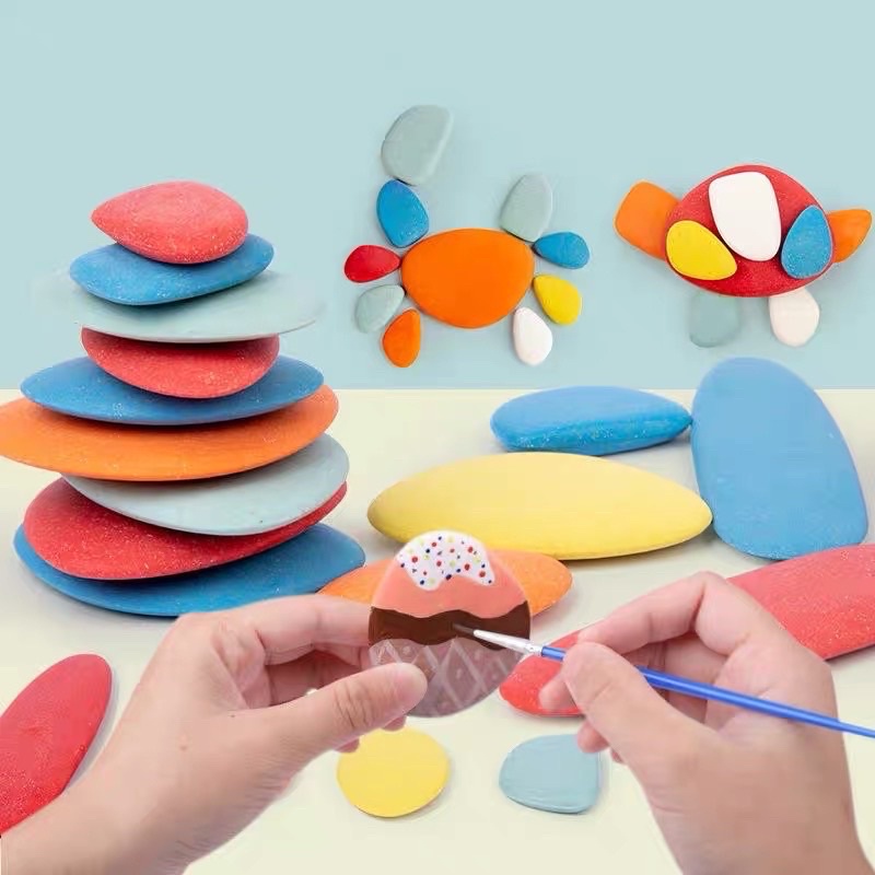 wooden fun stone coloring color shape recognition