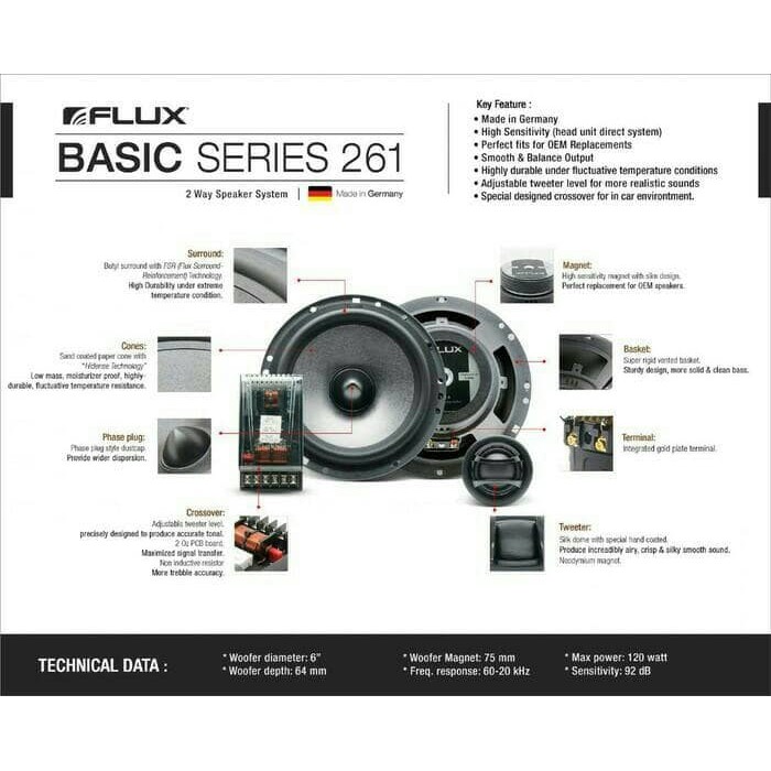 Promo speaker flux bc261 BC 261 SPEAKER 2way flux BC261 Berkualitas