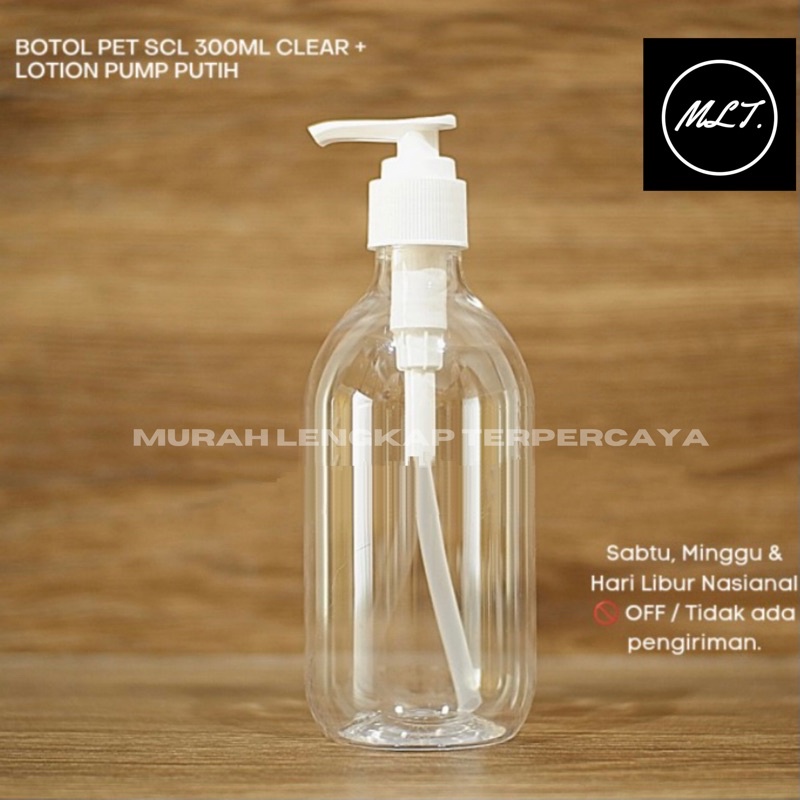 BOTOL PUMP 300ML LOTION PET BENING 300 ML BOTOL PLASTIK SCL PUMP PLASTIK