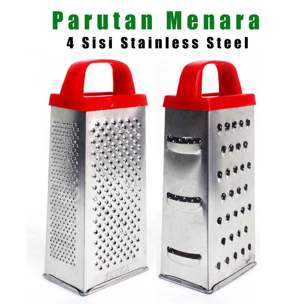 Parutan Menara 4 Sisi Stainless Steel 4 in 1 Serbaguna