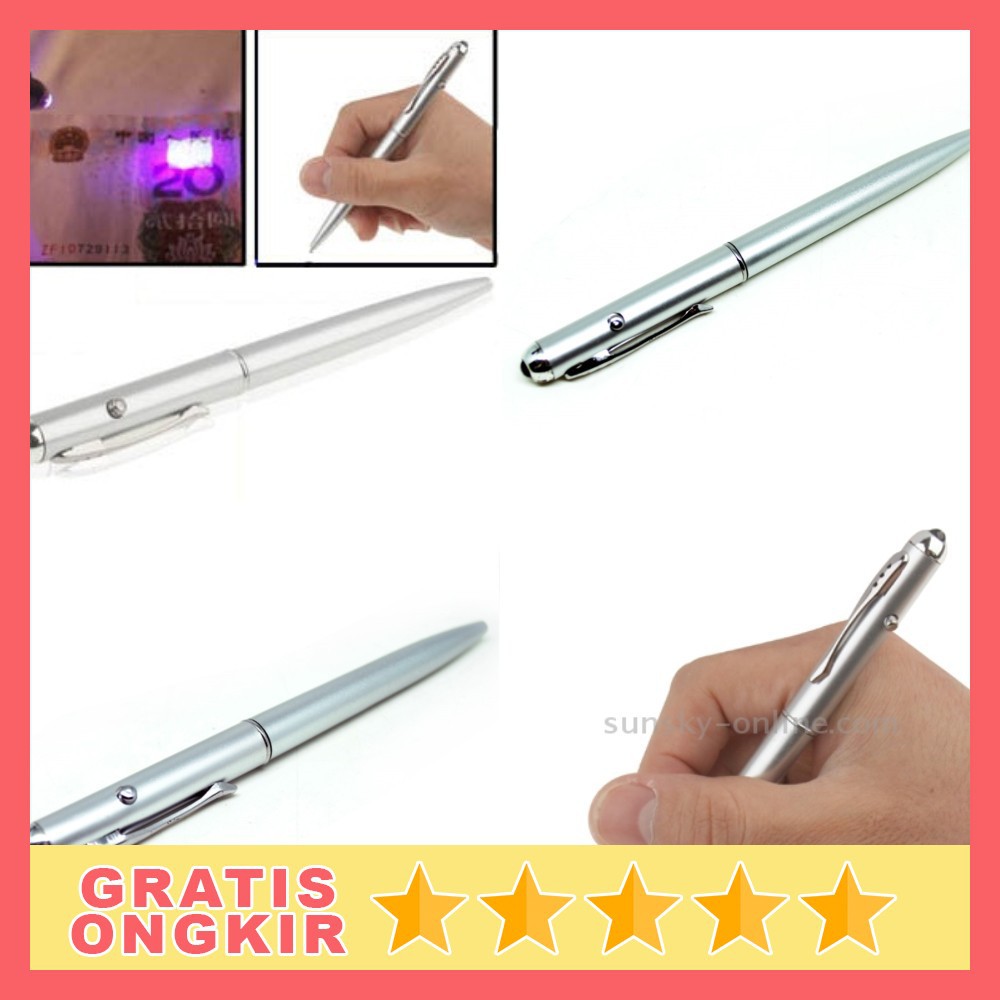 

Pena Tinta Invisible dengan UV Light - HY-0812 - Silver