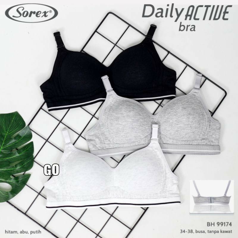 gos Bra BH SOREX 99174 Tanpa Kawat Busa Tipis Pakaian Dalam Wanita Bra Ukuran 34/38