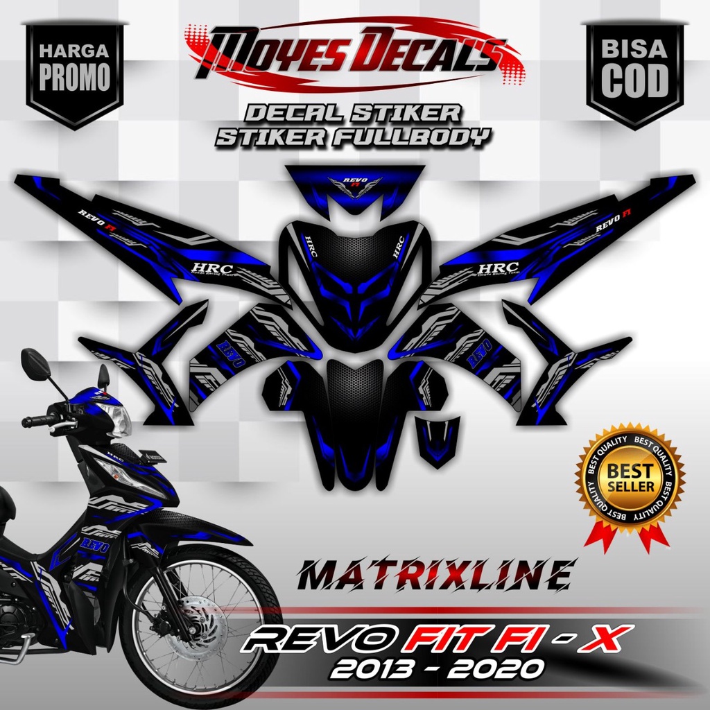 Decal Revo FIT FI Matrixline Racing Warna Biru