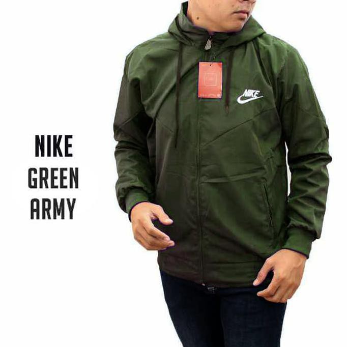 [Promo Sale] COD/Jaket Parasut Nike Windrunner Polos Hitam M-XXL-Hijau Army