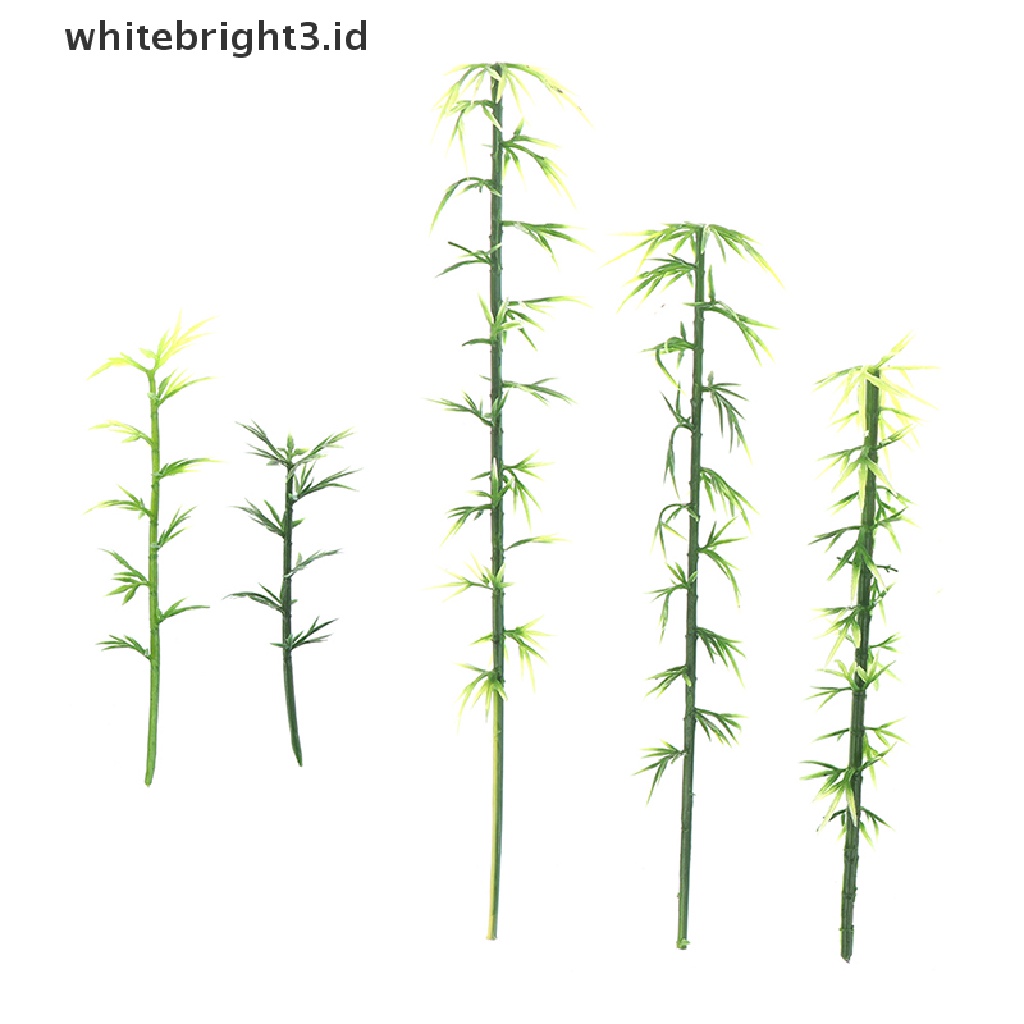 (whitebright3.id) 20pcs Mainan Miniatur Pohon Bambu Bahan Plastik Untuk Dekorasi Meja