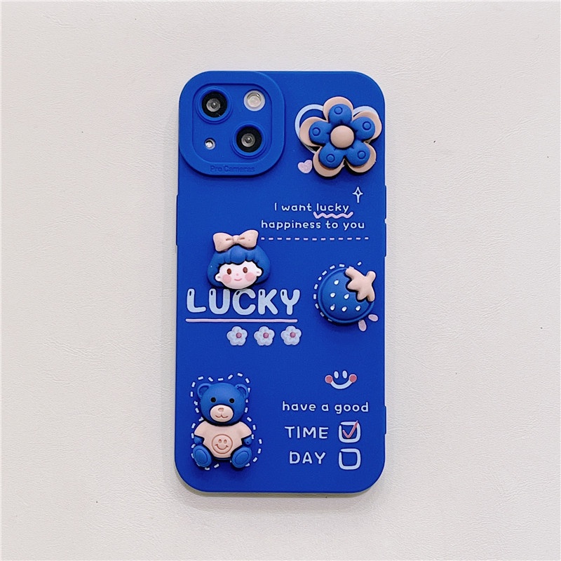 Boneka Tanah Liat Pola Casing Ponsel IPhone 12 13 11 Pro Max X Xs Max Xr 7 8 Plus Casing Silikon Ssa7