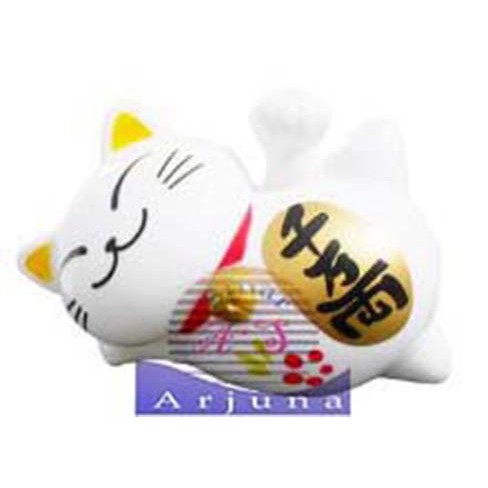 Pajangan mobil boneka solar KUCING PUTIH DEWA UANG goyang 11CM SOLAR TENAGA SURYA  MATAHARI LAMPU