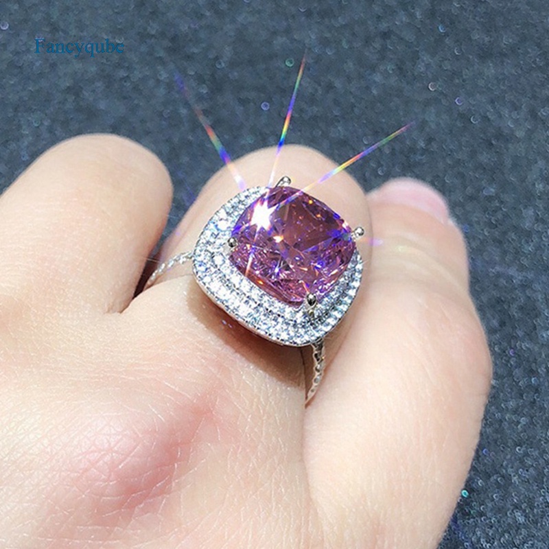 Fancyqube Fancycube Cincin Wanita Warna Pink Untuk Aksesoris Pernikahan