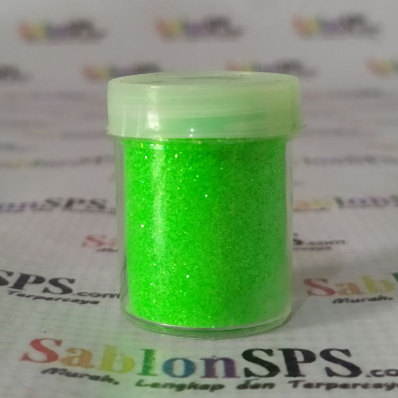 BUBUK GLITER FLO GREEN RAINBOW GLITTER POWDER 8gr CUP SEDANG