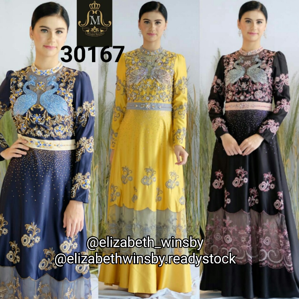 New Arrival Fashion Muslim Gamis Wanita Mendes Royale Elizabeth Winsby Baju Pesta Elizabethwinsby