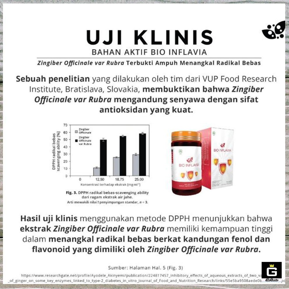 Bio Inflavia Biogreen Darah Tinggi Kolesterol Pusing Asam Urat Rematik