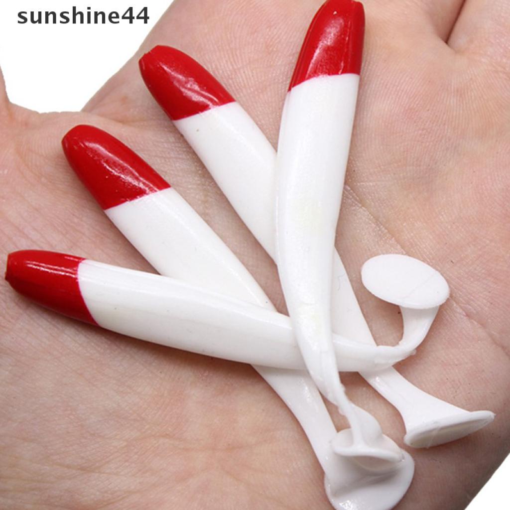 Sunshine 5pcs Umpan Pancing Bentuk Cacing Imitasi Bahan Silikon Lembut