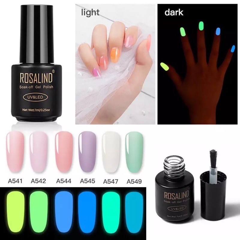 ROSALIND GLOW IN THE DARK SERIES 7ml / KUTEK NYALA TERANG DALAM GELAP