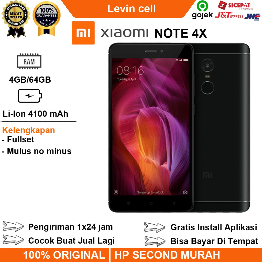 XIOMI REDMI NOTE 4X GARANSI TAM SECOND RAM 4GB HP MURAH HANDPHONE ANDROID BEKAS SEKEN MURAH ORIGINAL
