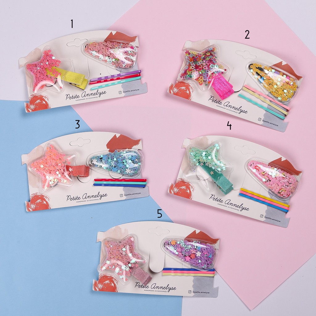 Star sprinkle and puff clip set
