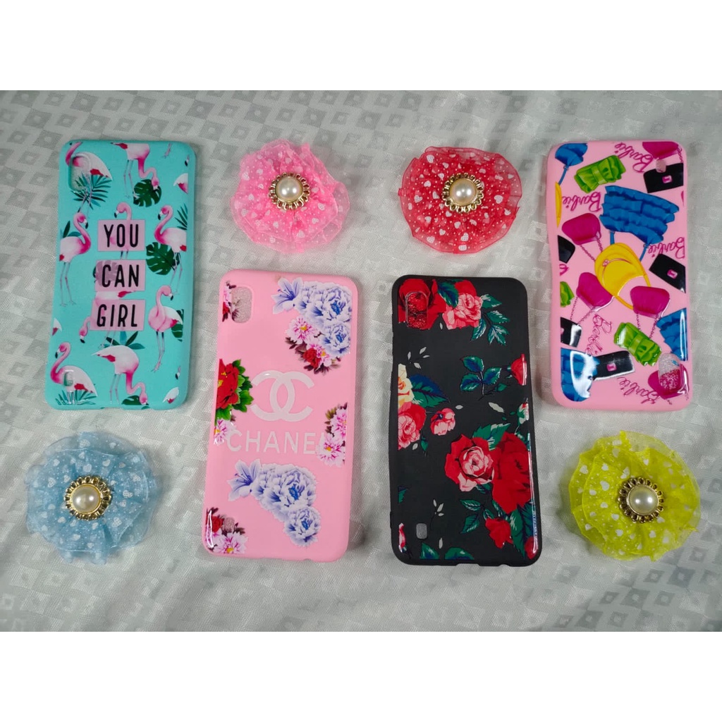 SOFT CASE KARAKTER POPSOCKET BUNGA 5D SAMSUNG A20 / A30