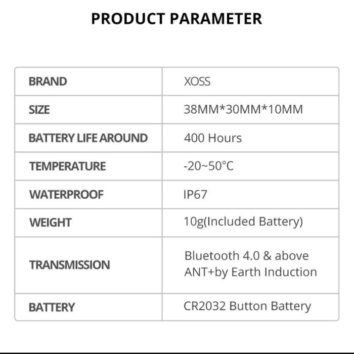 XOSS Dual Sensor 2 in 1 bisa Cadence atau Speed ANT + Bluetooth X-400