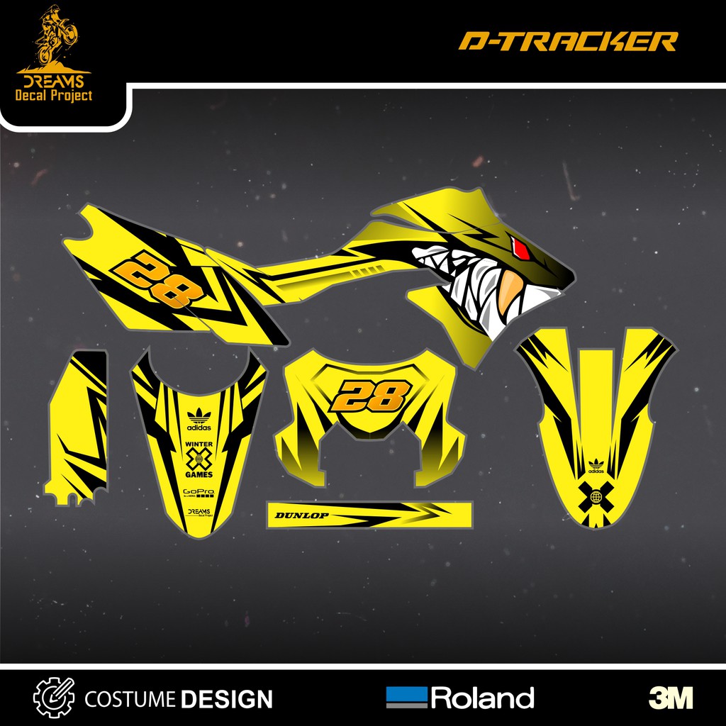 Decal Sticker Dtracker Shark Kuning