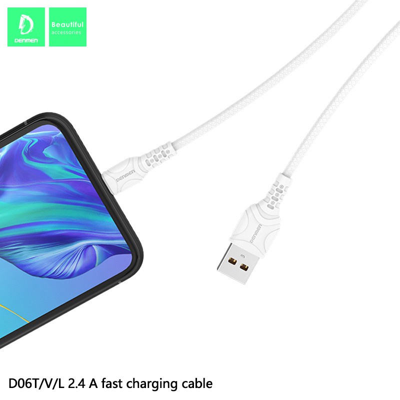[WS] Denmen USB 2.4 DC01L Cable with Male to USB Lightning / Data and Charger to USB Male 3.5mm