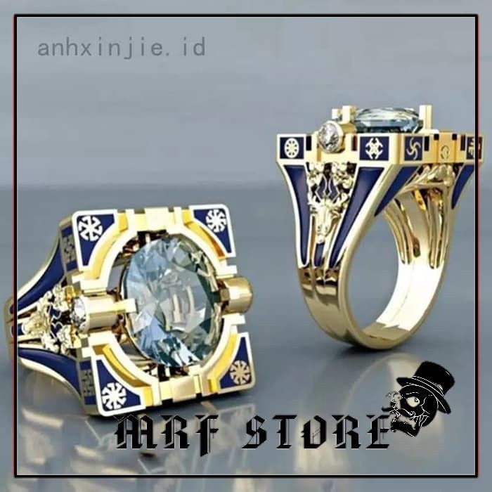 Cincin Fashion Pria Bentuk Persegi Warna Emas untuk Pernikahan | Shopee