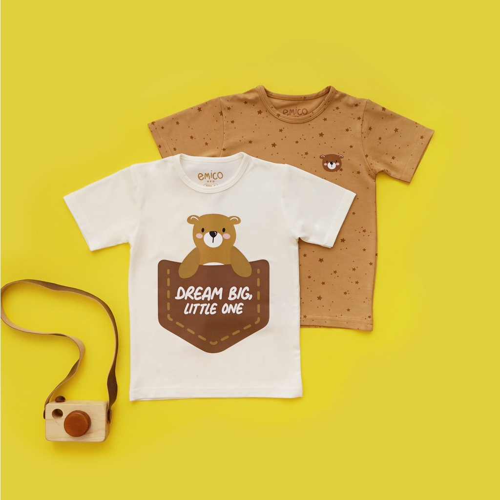 [Tencel T-Shirt] Emico x Nine Months Later T-Shirt Holiday - Baju Anak TENCEL™ T-Shirt - Ninemonthslater Collab Baju Balita Hadiah Ulang Tahun Birthday Atasan Set Kaos Adem