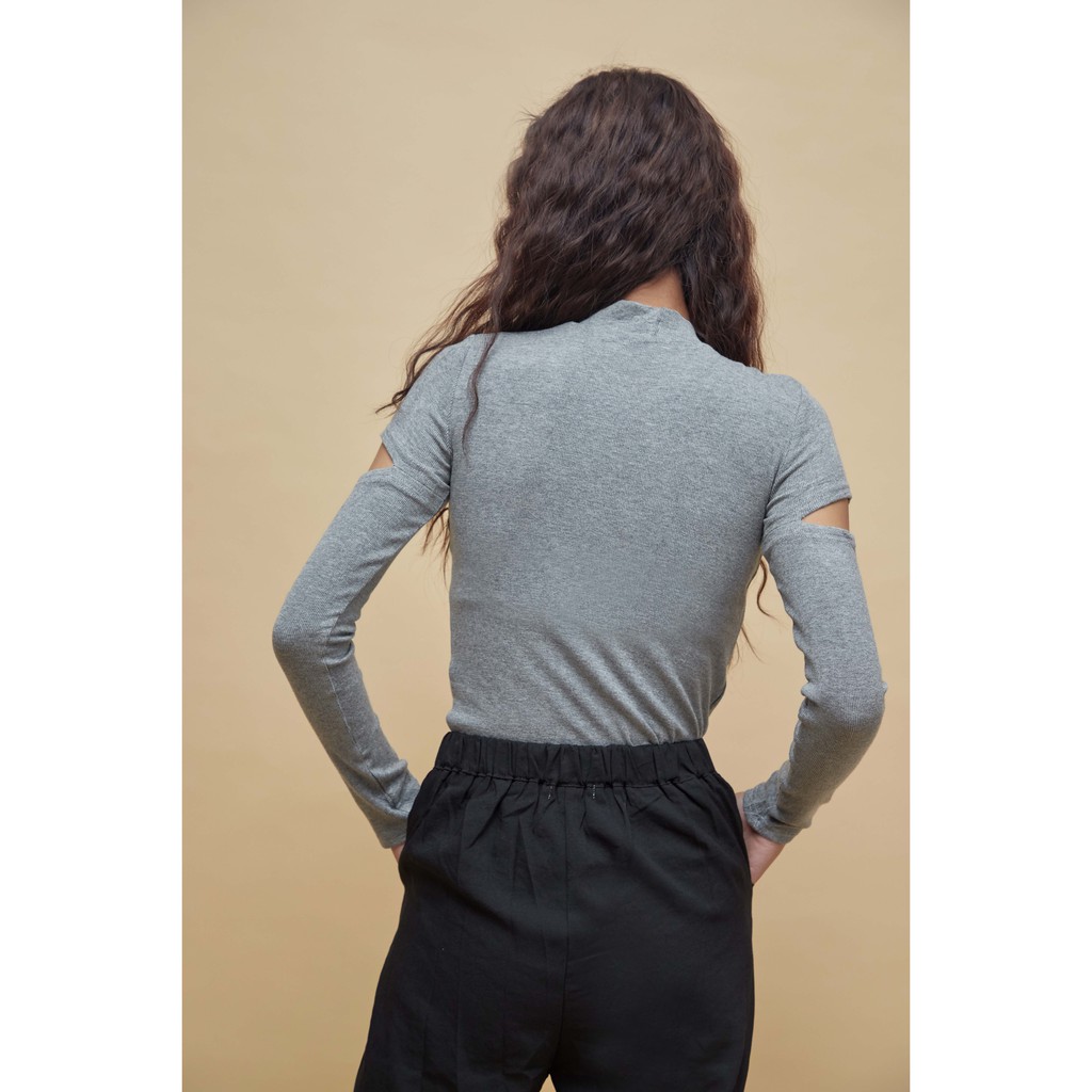 Peach Poppy Alexa Top - Atasan Wanita Basic Fit Body Rajut Lengan Panjang All Size