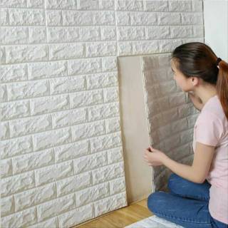  Wallpaper  foam  3D  Brick panel bata  putih  Banjarmasin 