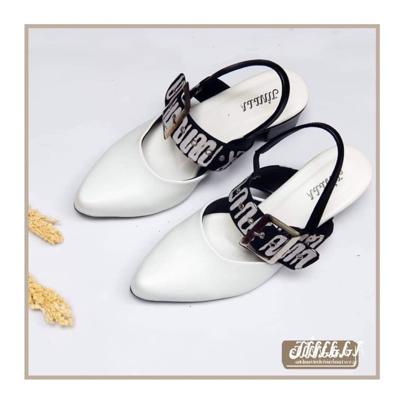 Sandal Heels Wanita Terbaru 2021 Kekinian Sendal Hak Tinggi Hanacaraka Heels Jingga