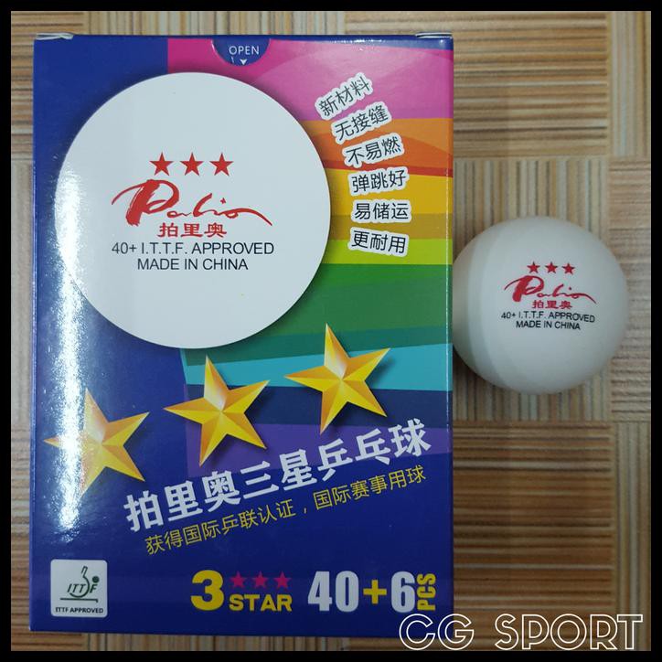 Bola Pingpong Palio 3* 40+ Seamless Isi 6