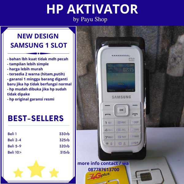 Unik HP Aktivator kartu perdana merk samsung keystone 3 terbaik