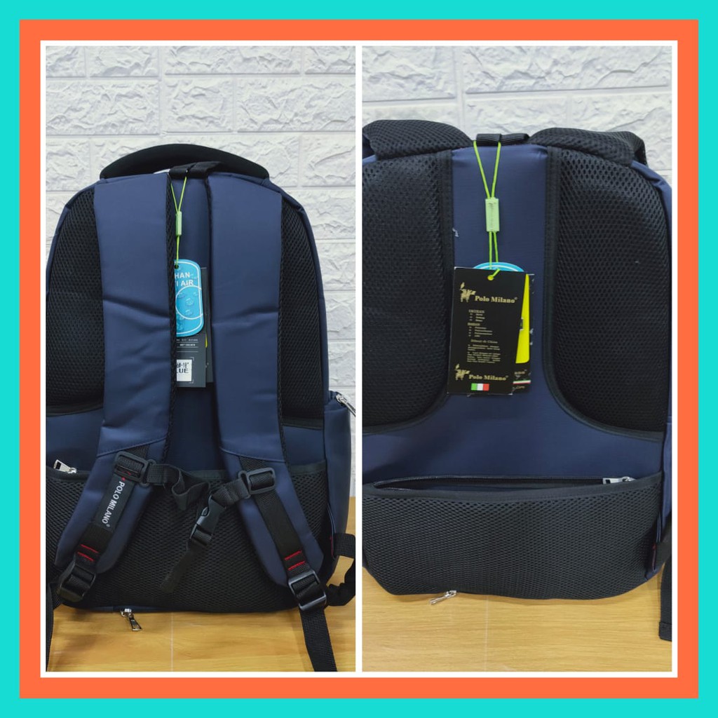 HOT PROMO TAS RANSEL SEKOLAH / KULIAH / KERJA POLO MILANO 88336 TAS TERBARU USB ANTI AIR