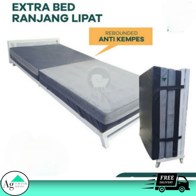 RANJANG LIPAT BESI RANJANG TEMPAT TIDUR KASUR LIPAT BESI EXTRA BED