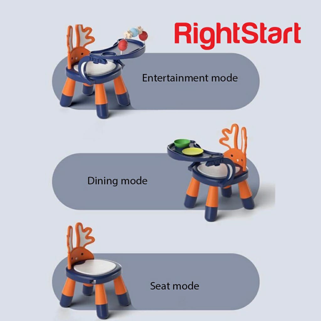 RIGHTSTART HIGH CHAIR 2381 3IN1 DEER CHAIR WITH TOYS - KURSI MAKAN BAYI