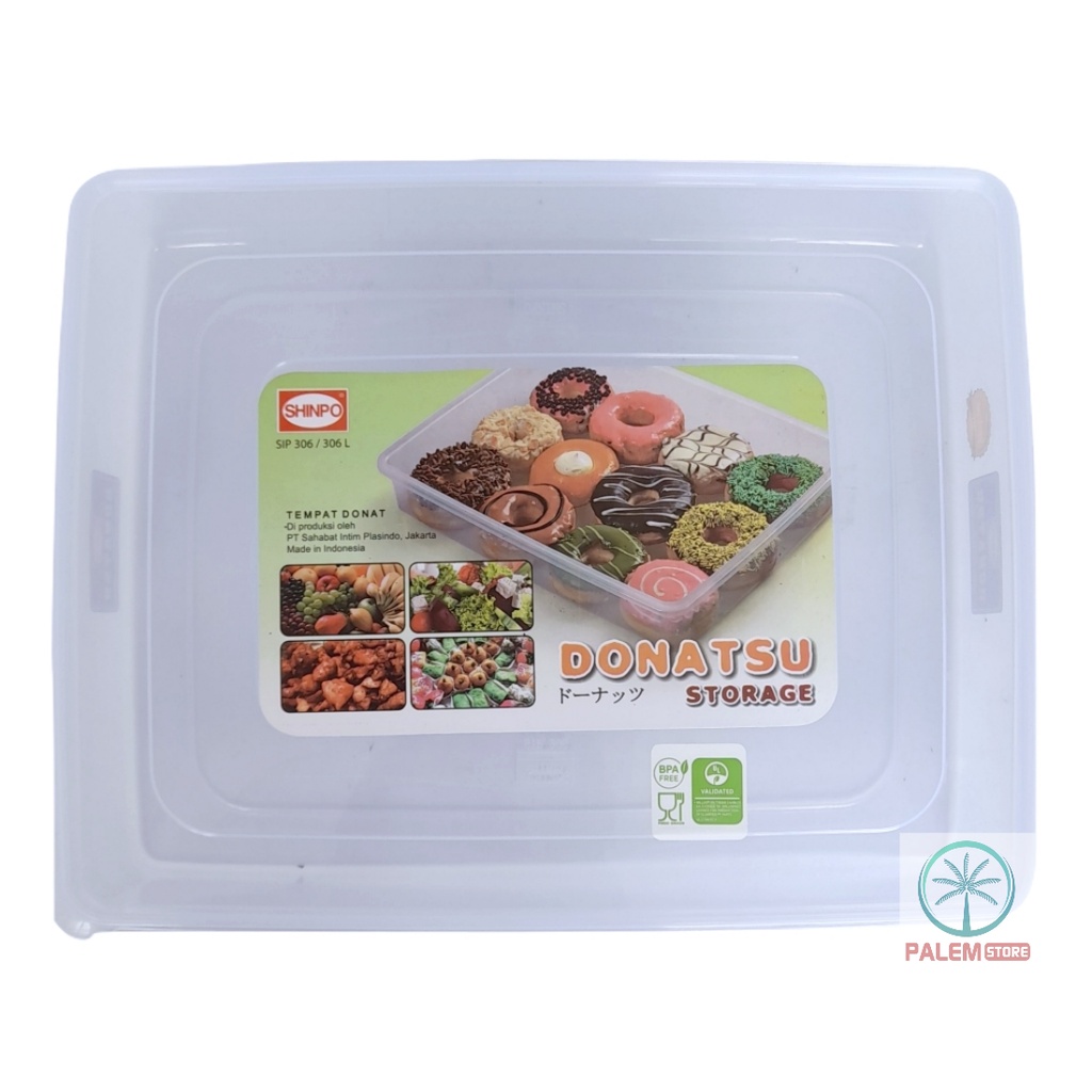 Shinpo 306L 11,5L Dan 306M 6L Tempat Kotak Box Kue Donat Donatsu Makanan Sealware Plastik Serbaguna