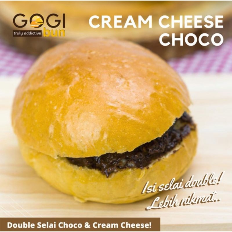 

Roti PANGGANG CREAM CHEESE COKLAT CRUNCHY Burger Bun Premium Keju Krim