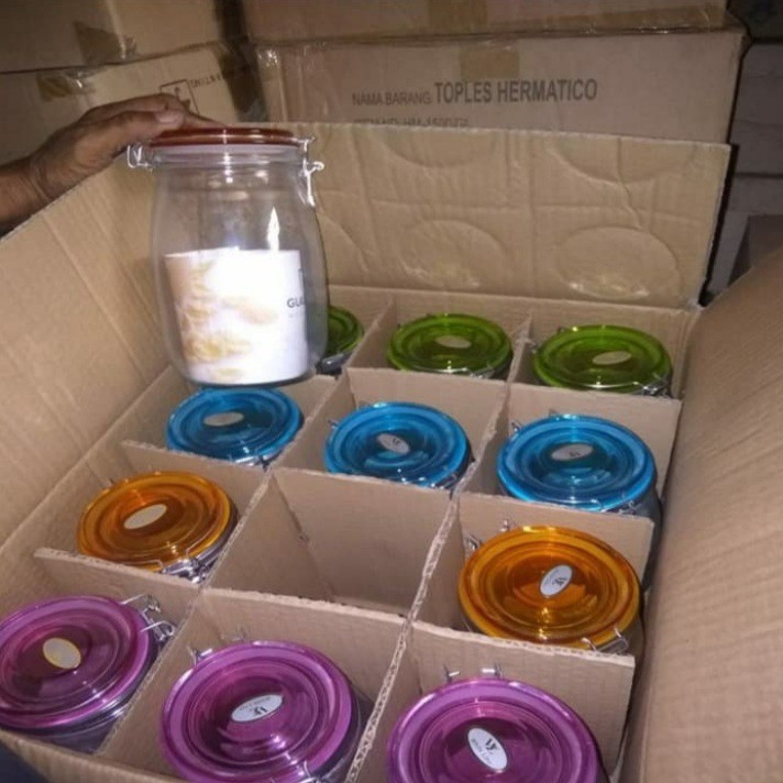 1 DUS ISI 12 PCS TOPLES HERMETICO 1,5  liter / TOPLES JAR / TOPLES KACA