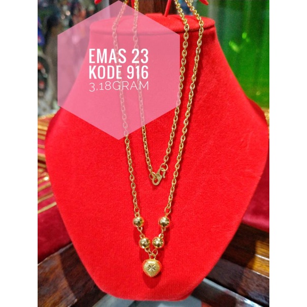 kalung emas asli Malaysia kode 916%