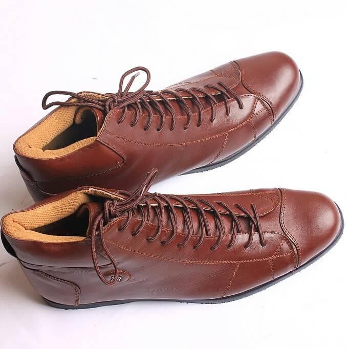Sepatu Boot Kulit Pria sepatu boot warna coklat Model Bernardi