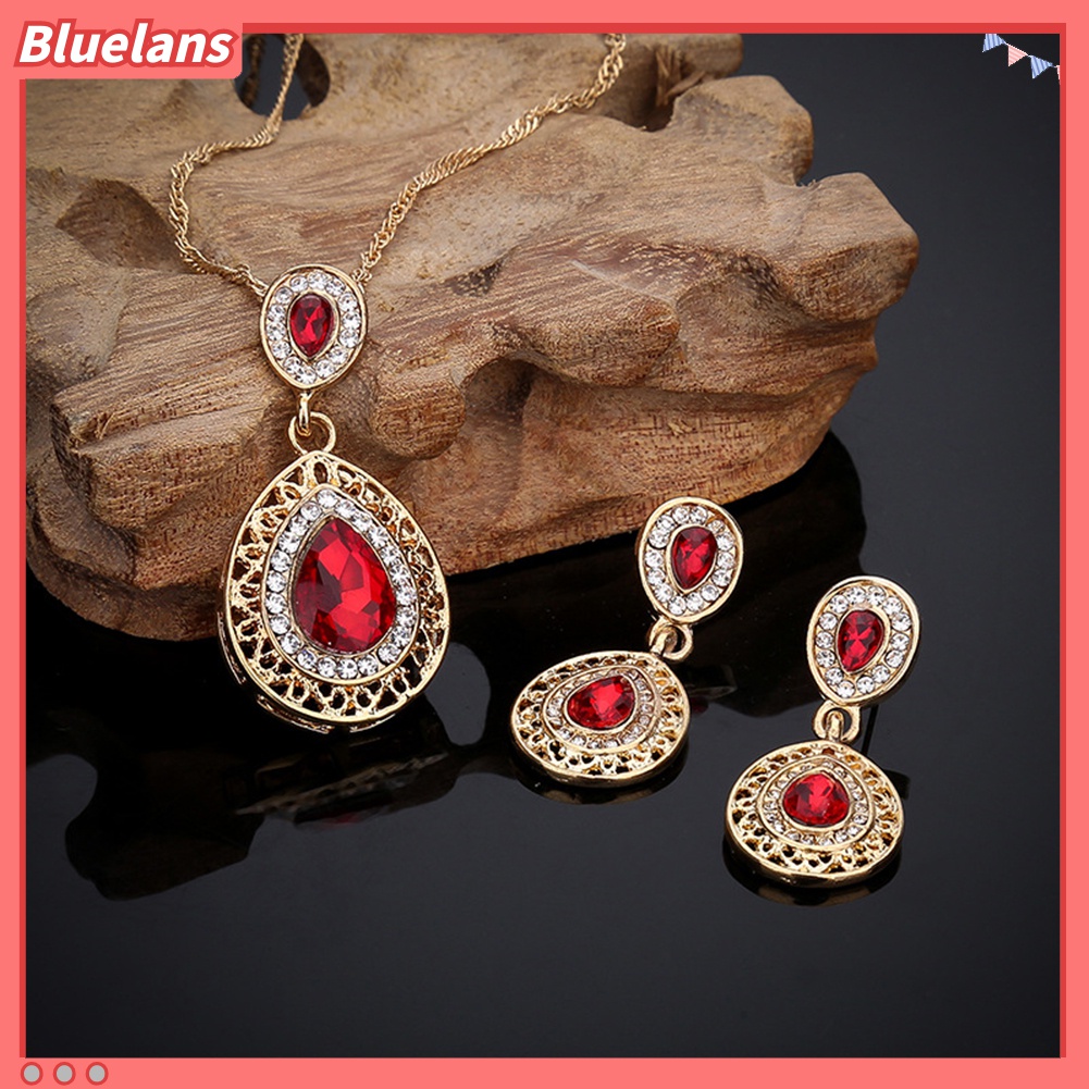 Set Kalung Anting Wanita Gaya Elegan Untuk Pesta Pernikahan