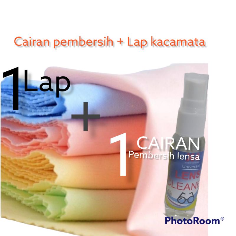TERMURAH Kain Lap Kacamata + Cairan Pembersih Kacamata ( 1 Pcs lap Kacamata  & 1 Pcs Cairan Kacamata