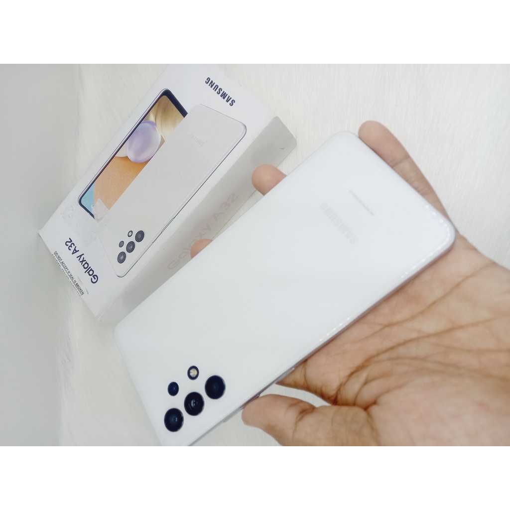 Samsung galaxy a32 rom128gb Ram6gb hp handphone second seken bekas murah lengkap-putih
