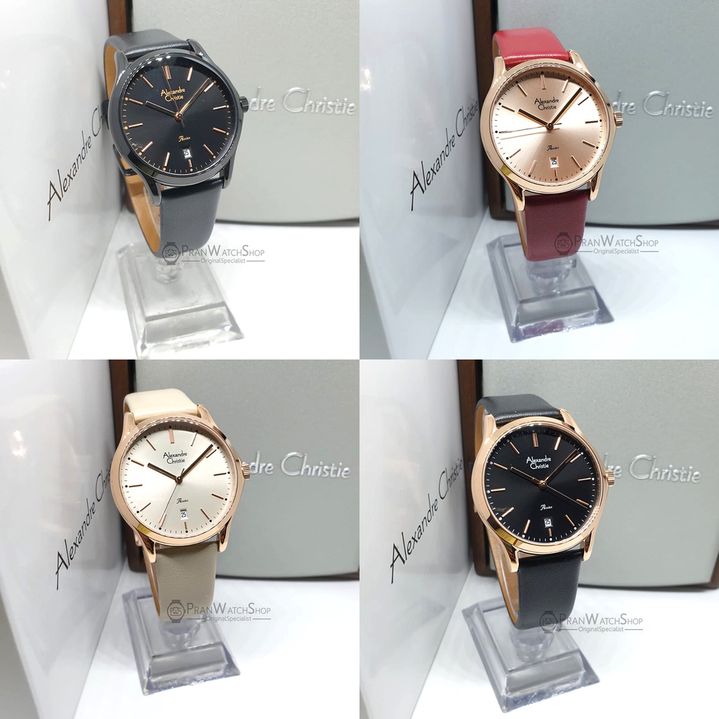 Jam Tangan Alexandre Christie AC 2969 LD Wanita Leather Strap Original Garansi Resmi 1 Tahun