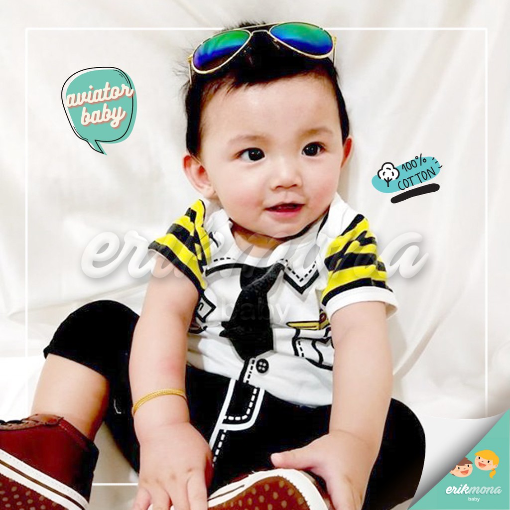 ♥︎ baju bayi jumper bayi lucu ♥︎ model karakter pilot aviator ♥︎