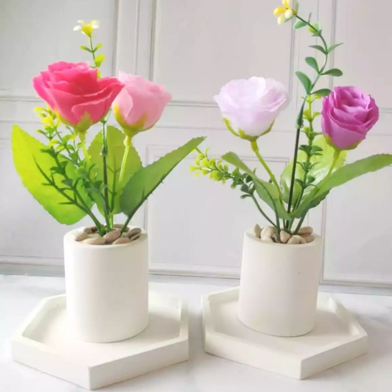 [ PROMO TERMURAH ] Bunga Artifisial Termasuk Pot - Dekorasi Ruang Tamu - Bunga Plastik Grosir Import Murah