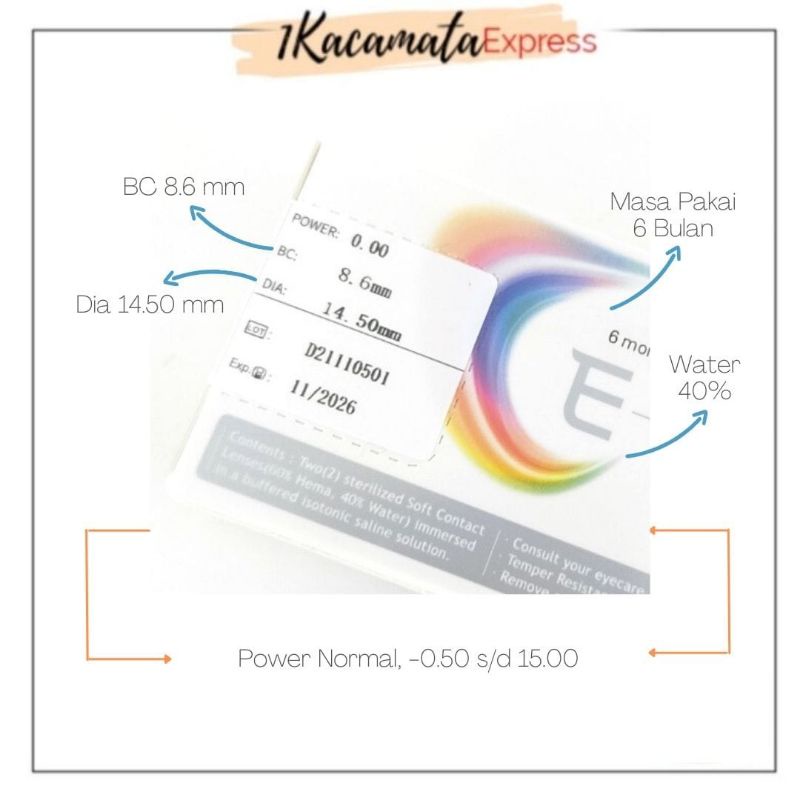 SOFTLENS WARNA MINUS EUROPA E-COLOR MINUS KECIL