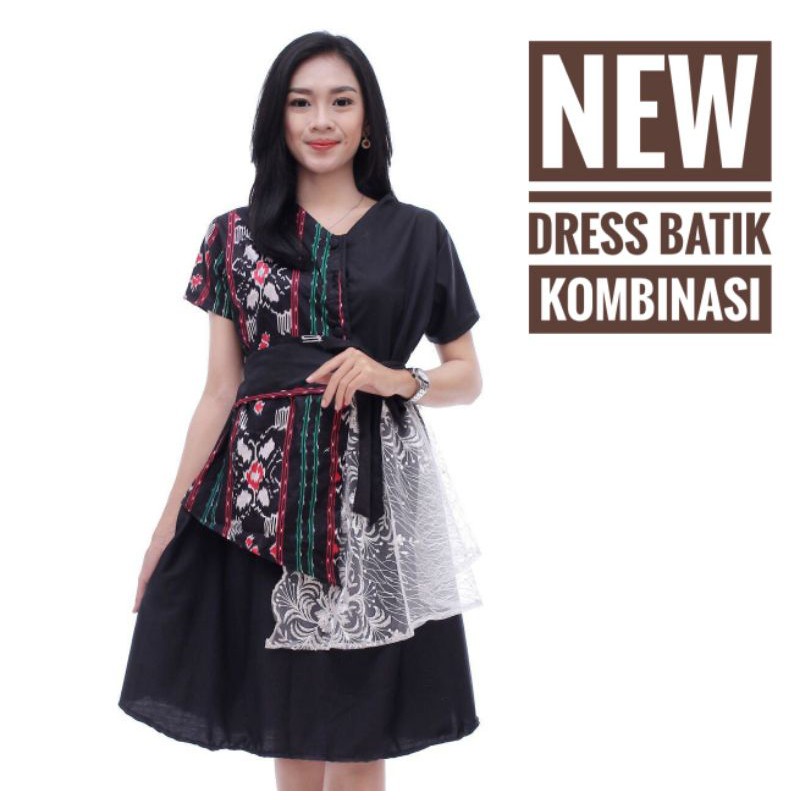 Dress Batik Modern Kombinasi