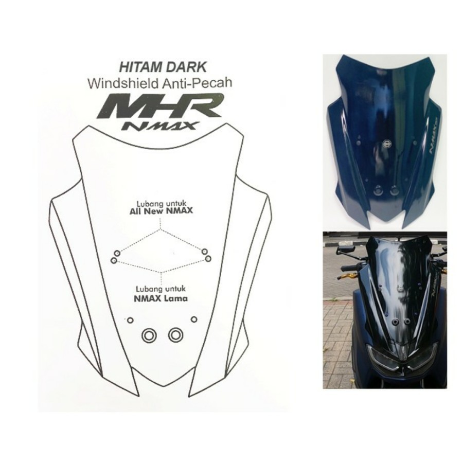 Windshield Visor Winsil MHR Yamaha Nmax Old New Nmax 2020 Anti Pecah Aksesoris Variasi Nmax 2020
