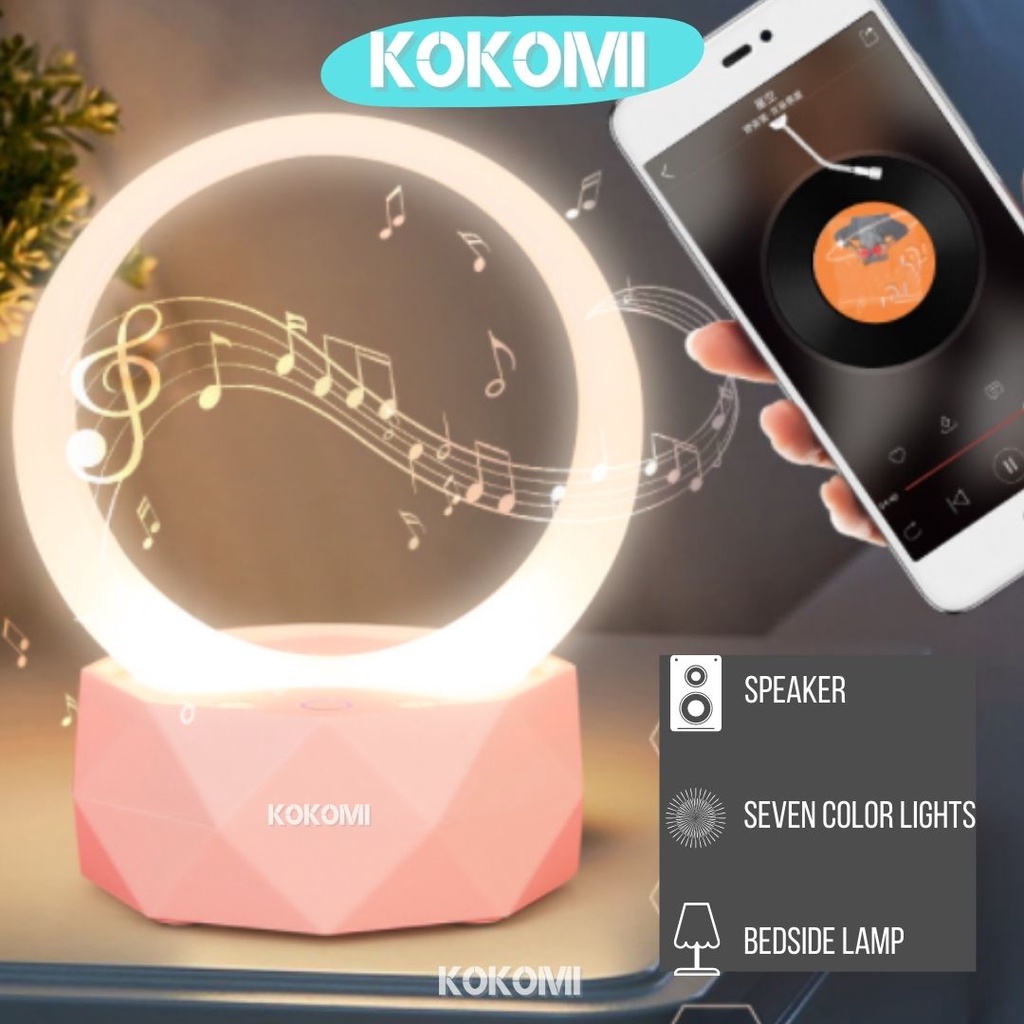 KOKOMI Diamond Speaker Lamp Speaker Wireless Dengan Lampu LED Ganti Warna Smart Bluetooth Speaker Po